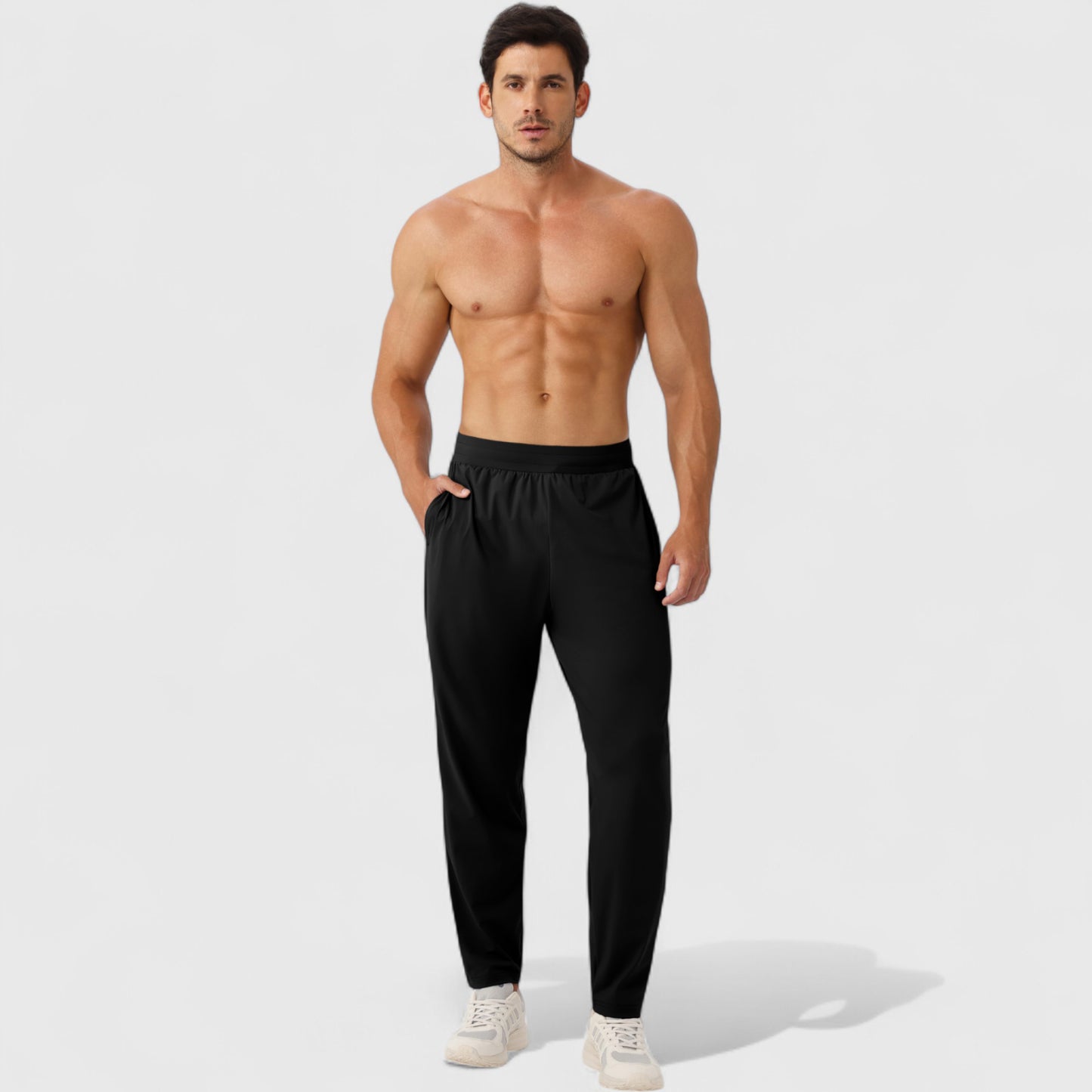 Anna-Kaci Active Men's Athletic Training Pants with Elastic Waistband and Straight Leg Fit