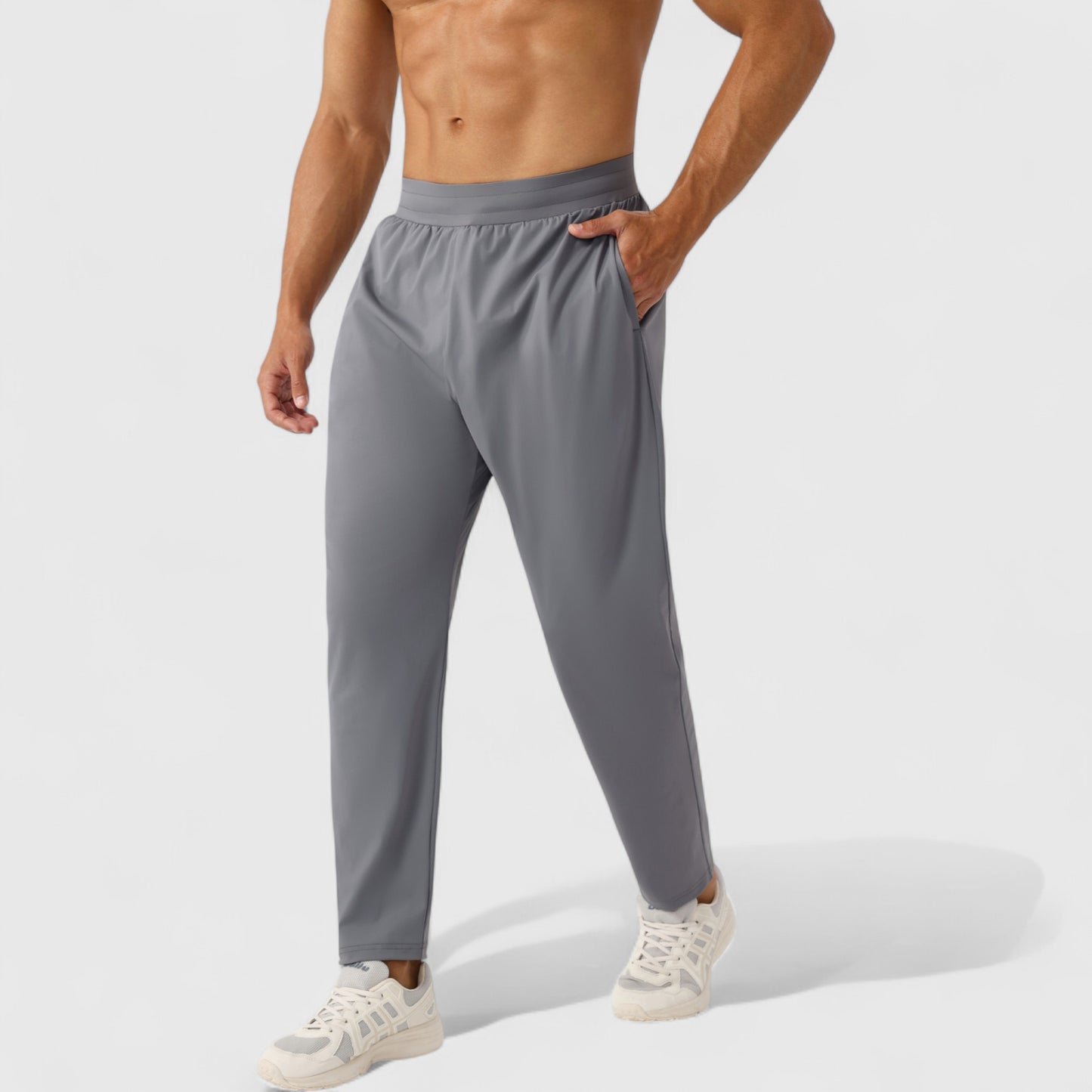 Anna-Kaci Active Men's Athletic Training Pants with Elastic Waistband and Straight Leg Fit