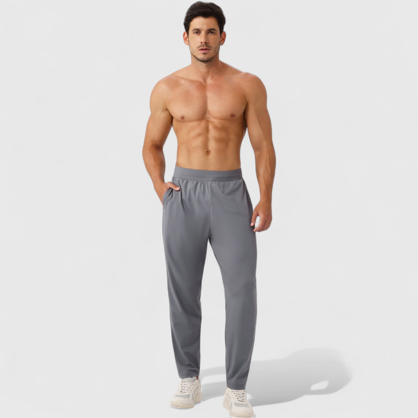 Anna-Kaci Active Men's Athletic Training Pants with Elastic Waistband and Straight Leg Fit