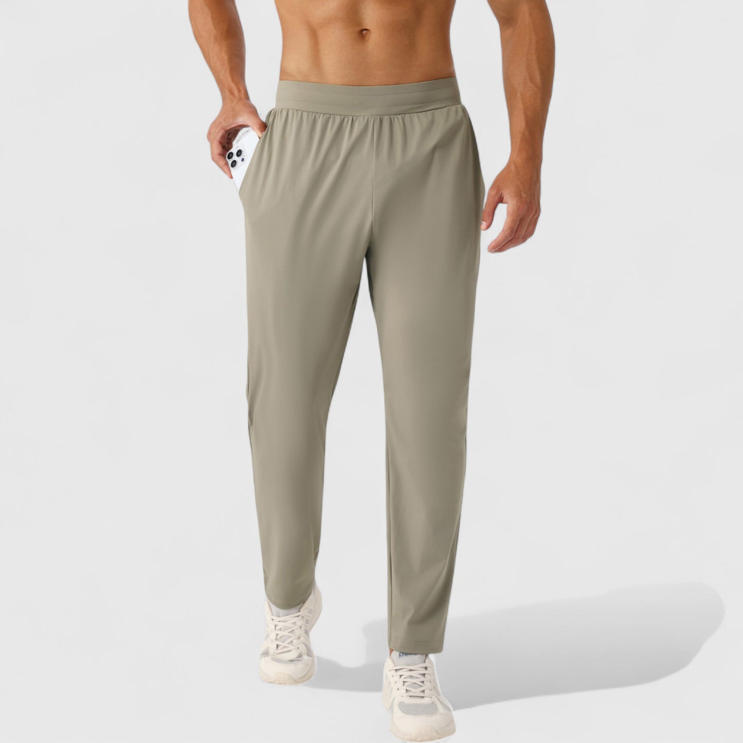 Anna-Kaci Active Men's Athletic Training Pants with Elastic Waistband and Straight Leg Fit