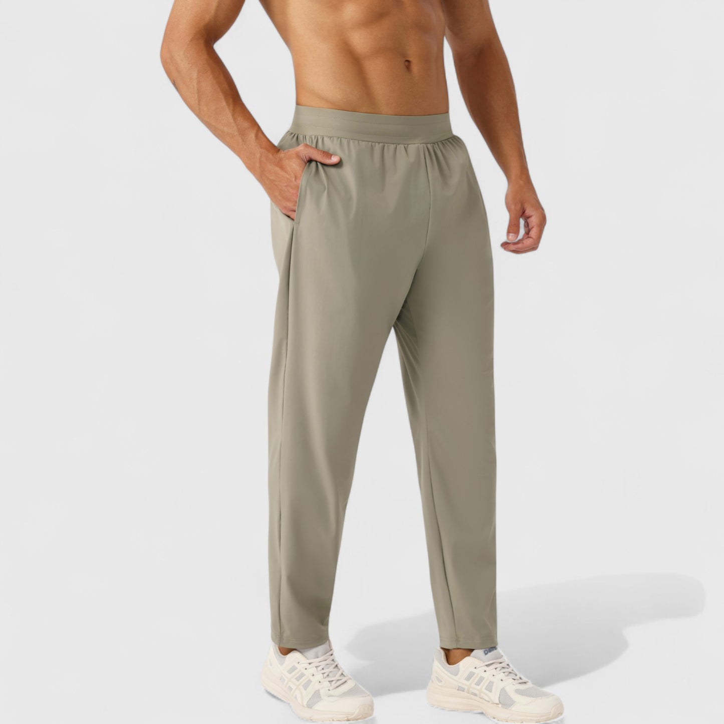 Anna-Kaci Active Men's Athletic Training Pants with Elastic Waistband and Straight Leg Fit