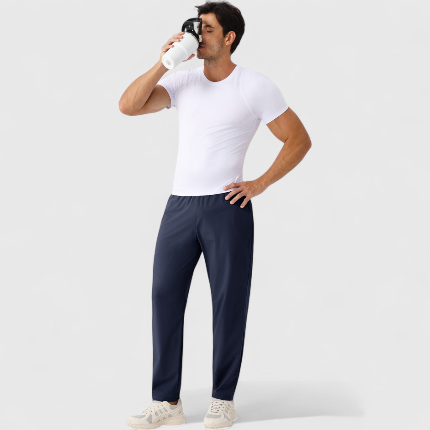 Anna-Kaci Active Men's Athletic Training Pants with Elastic Waistband and Straight Leg Fit