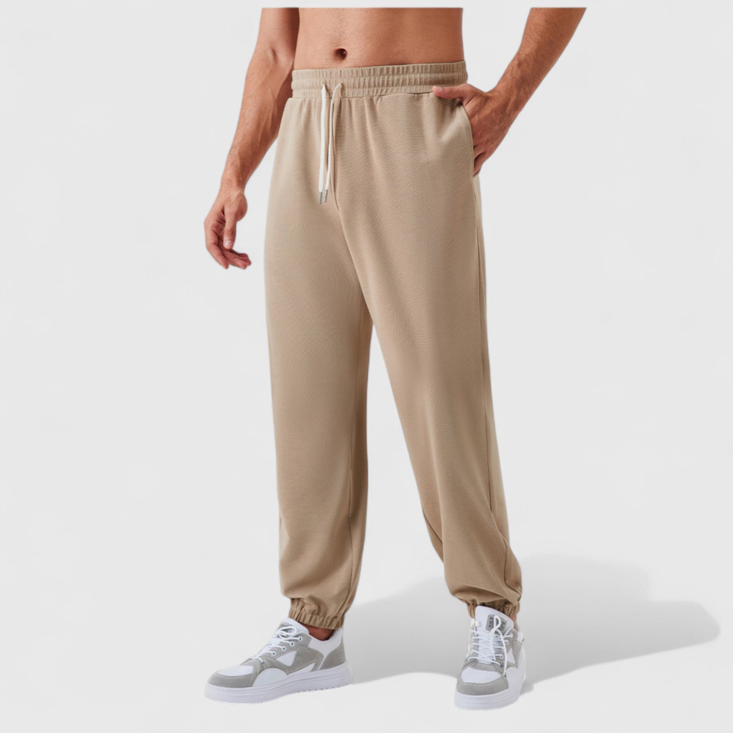 Anna-Kaci Active Men's Jogger Pants with Drawstring Waistband and Elastic Cuffs for Active Comfort