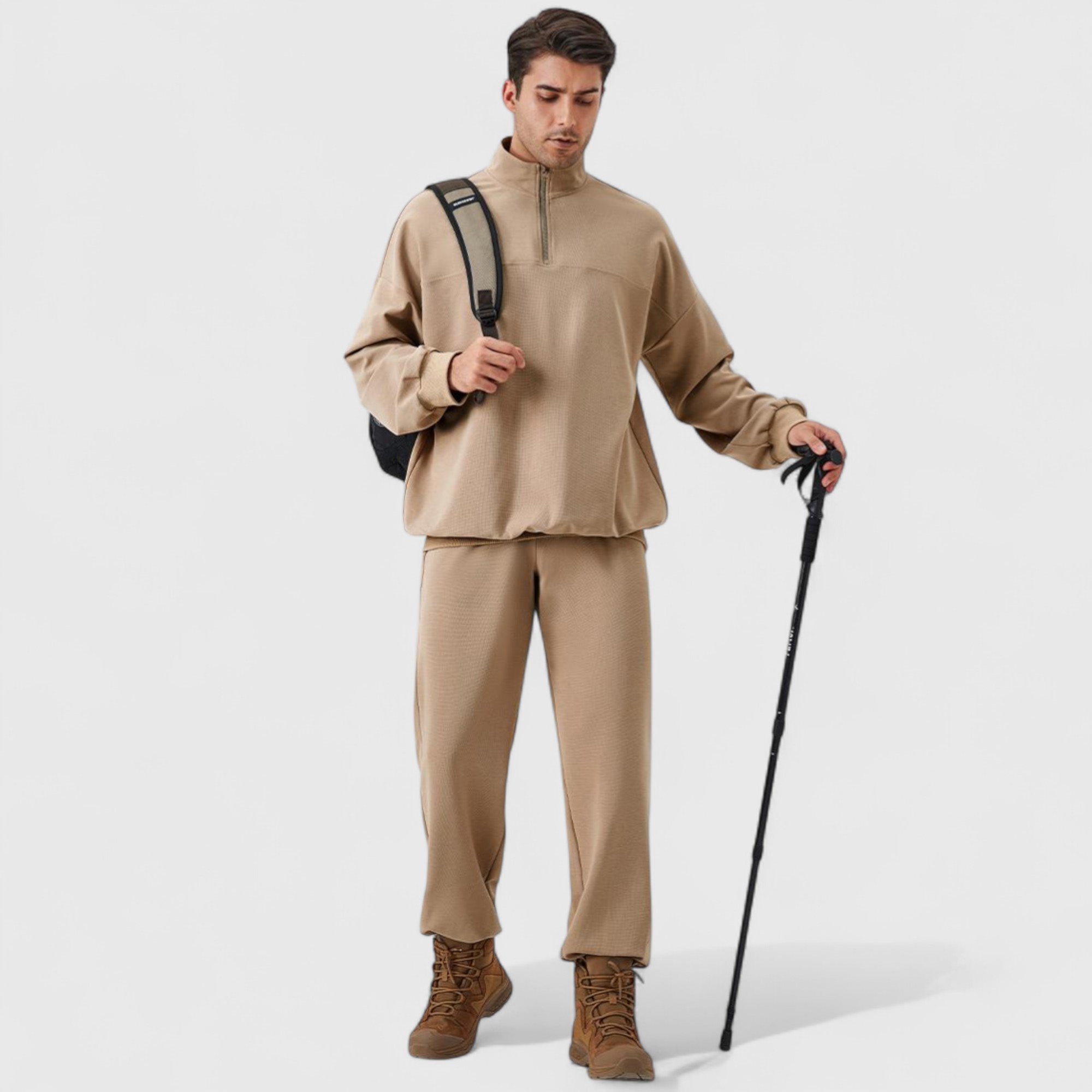 Anna-Kaci Active Men's Jogger Pants with Drawstring Waistband and Elastic Cuffs for Active Comfort