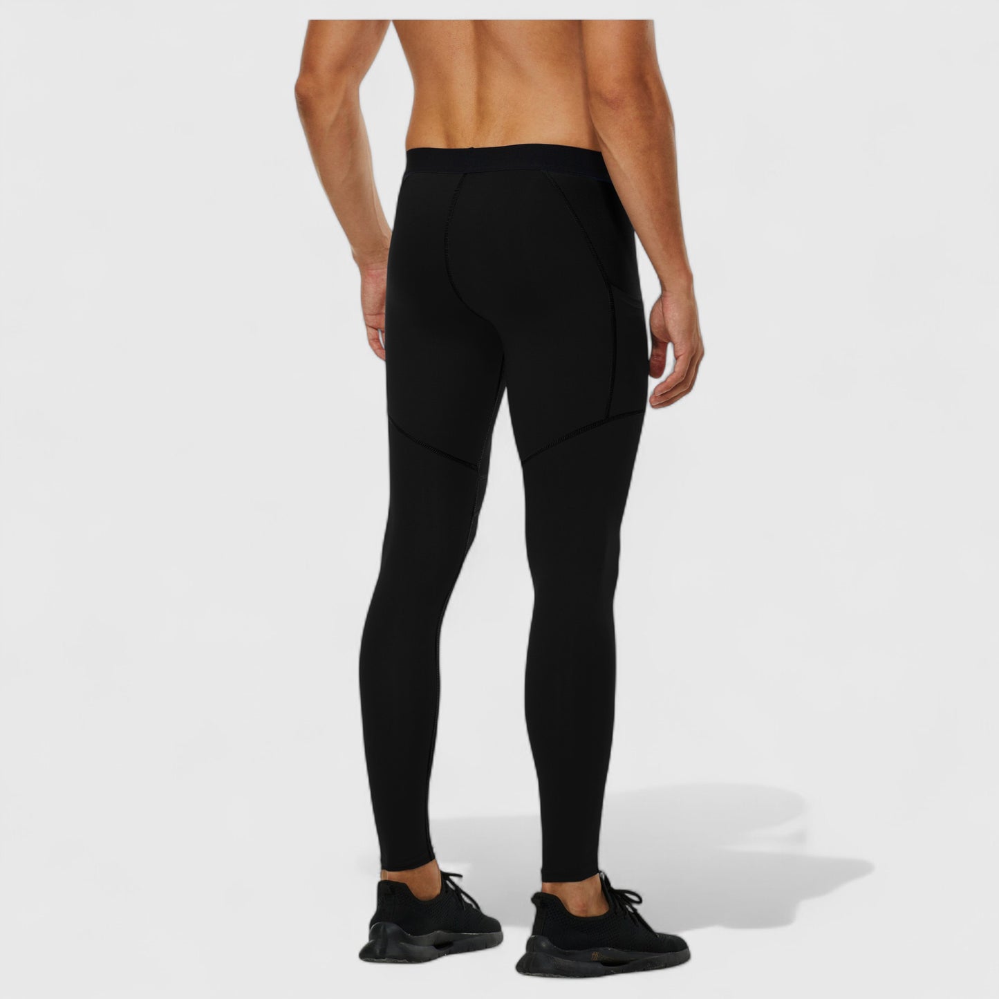 Anna-Kaci Active Men's Compression Leggings with Wide Waistband and Side Pocket for Training and Performance