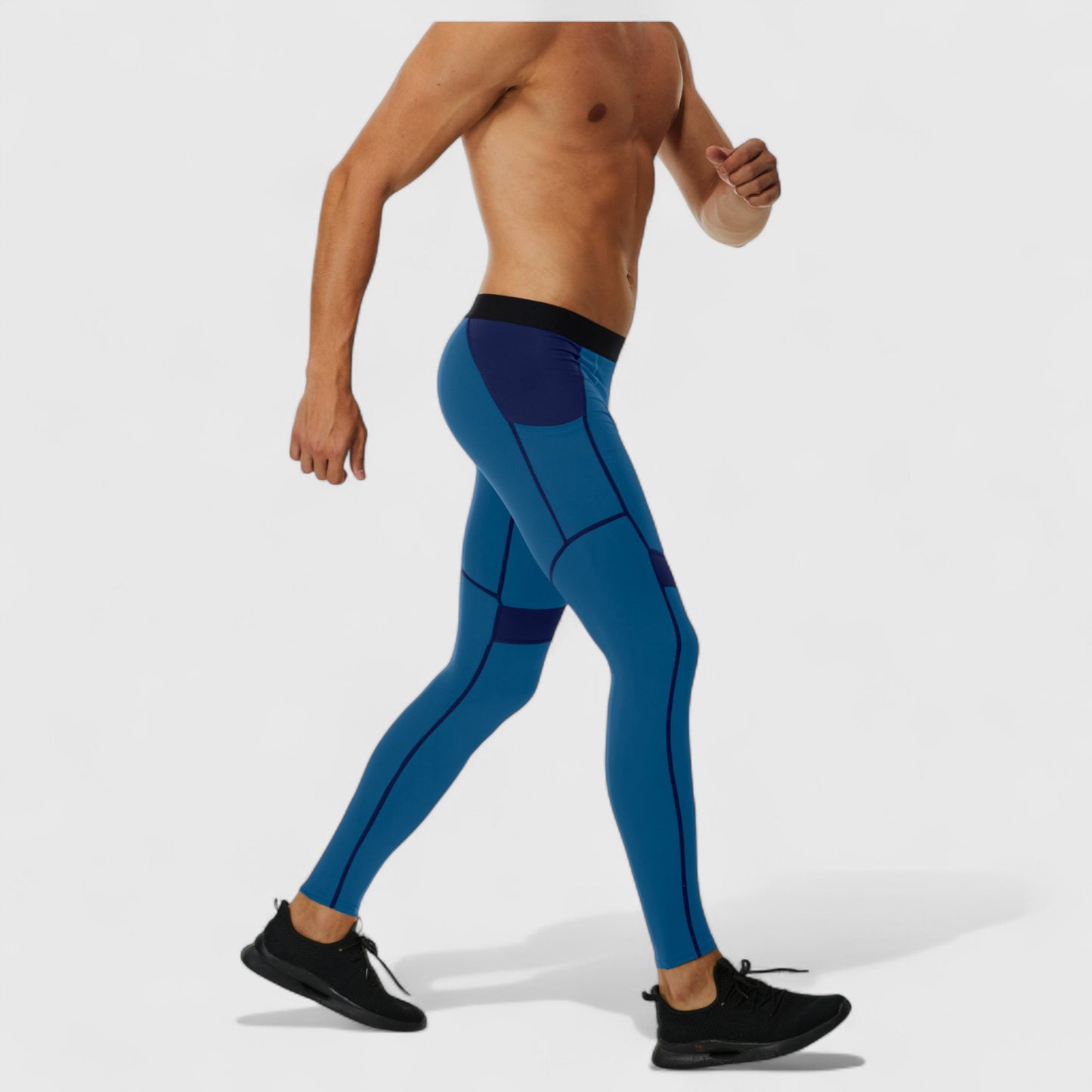 Anna-Kaci Active Men's Compression Leggings with Wide Waistband and Side Pocket for Training and Performance