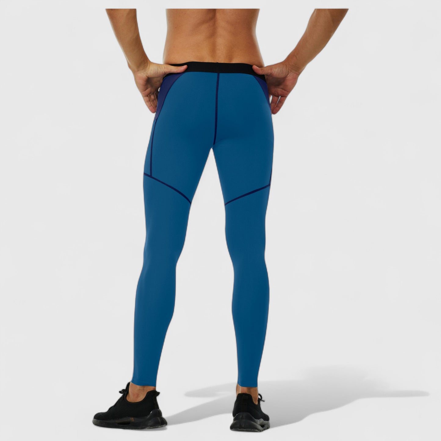 Anna-Kaci Active Men's Compression Leggings with Wide Waistband and Side Pocket for Training and Performance