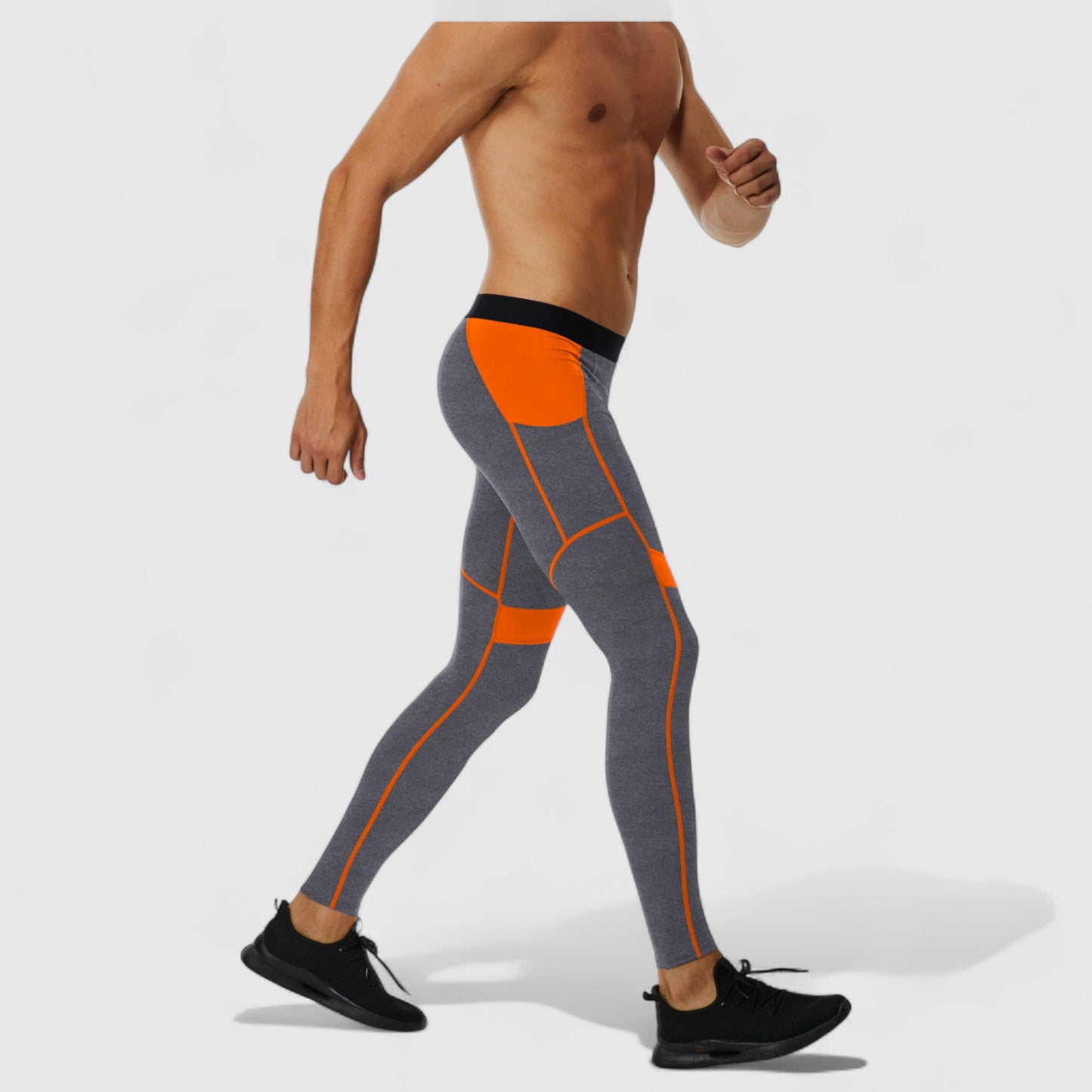 Anna-Kaci Active Men's Compression Leggings with Wide Waistband and Side Pocket for Training and Performance