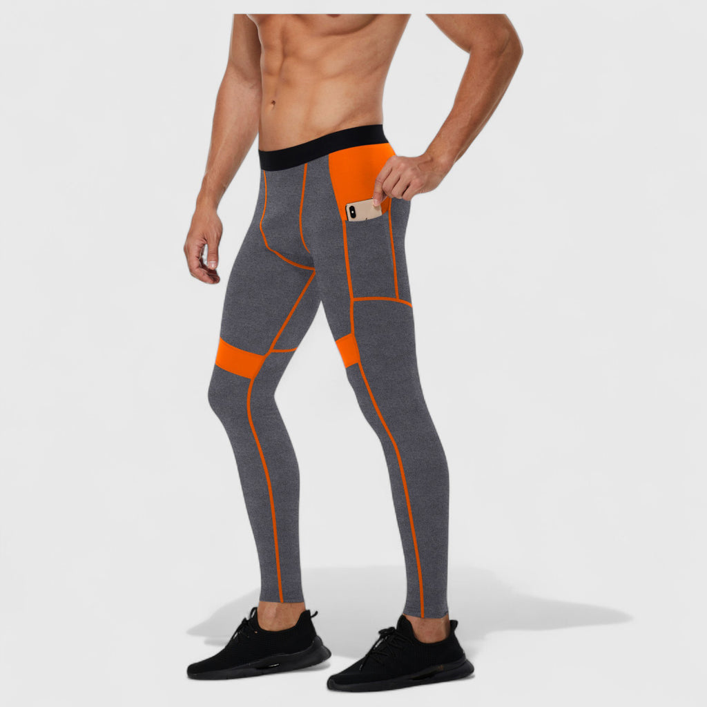 Anna-Kaci Active Men's Compression Leggings with Wide Waistband and Side Pocket for Training and Performance