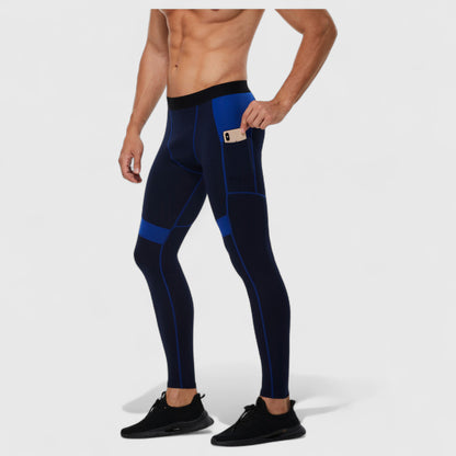 Anna-Kaci Active Men's Compression Leggings with Wide Waistband and Side Pocket for Training and Performance