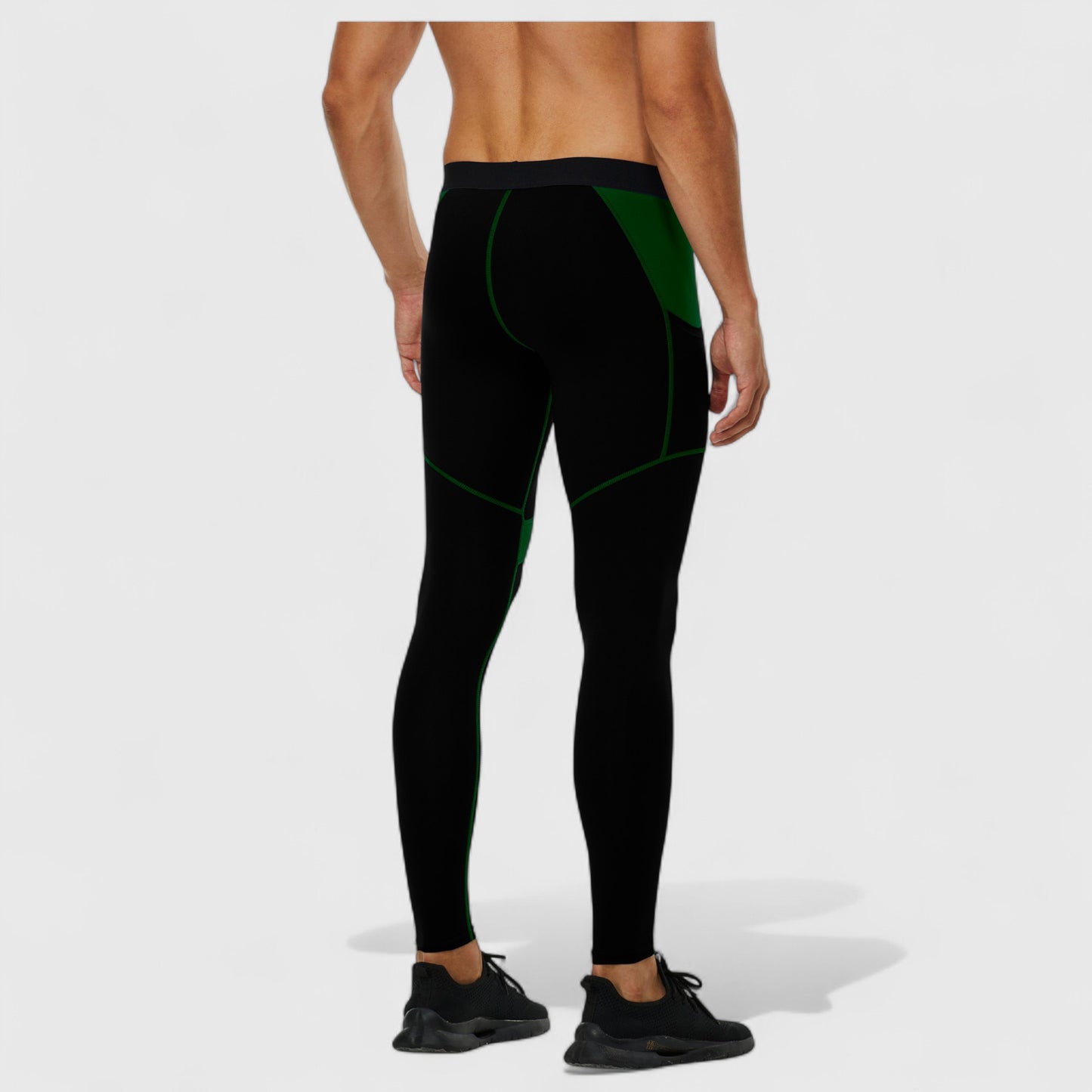 Anna-Kaci Active Men's Compression Leggings with Wide Waistband and Side Pocket for Training and Performance