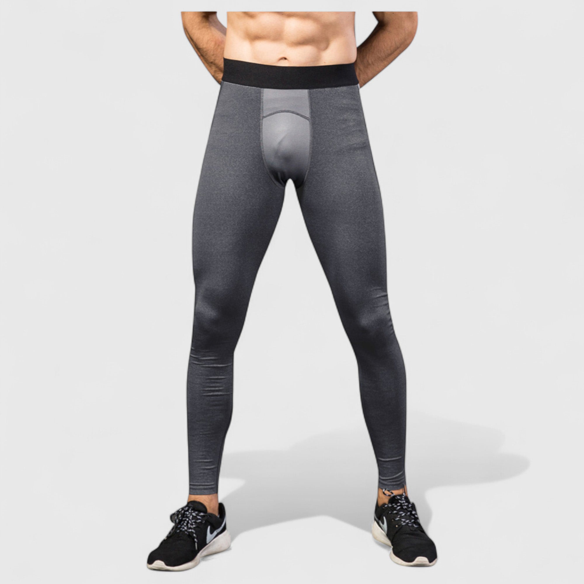 Anna-Kaci Active Men's Performance Leggings with Contoured Support Pouch and Seamless Fit for Training and Recovery