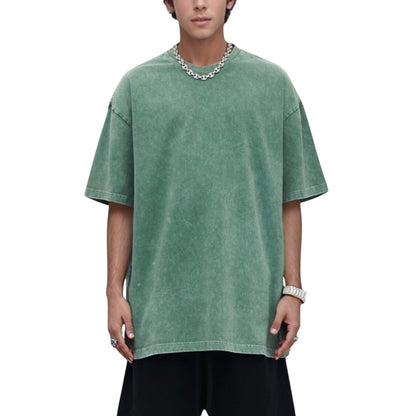 Anna-Kaci Active Men's Oversized Short Sleeve Crew Neck T-Shirt with Washed Effect