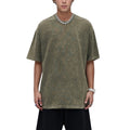 Anna-Kaci Active Men's Oversized Short Sleeve Crew Neck T-Shirt with Washed Effect