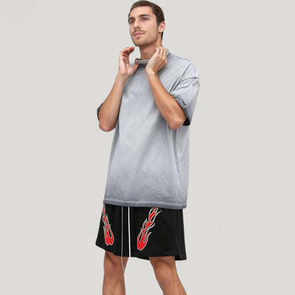 Anna-Kaci Active Men's Gradient Short Sleeve Crew Neck T-Shirt with Relaxed Fit and Minimalist Design