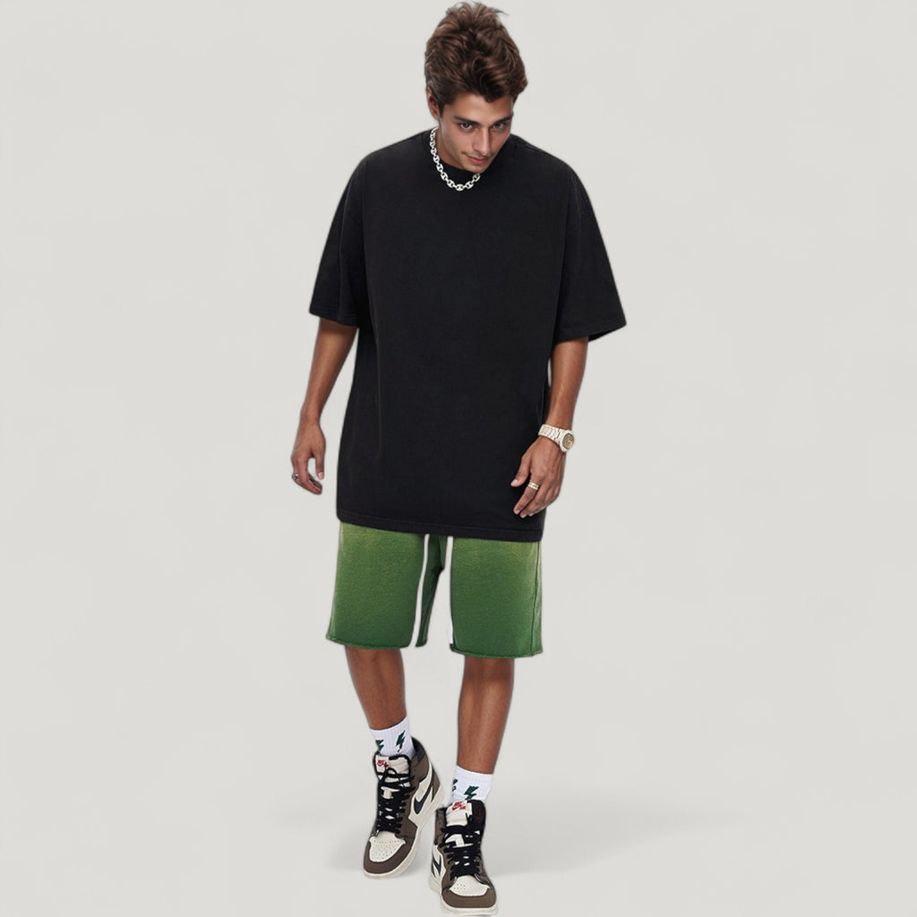 Anna-Kaci Active Men's Oversized Short Sleeve Crew Neck T-Shirt with Washed Vintage Look