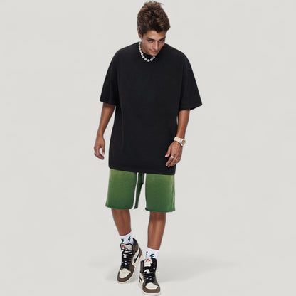 Anna-Kaci Active Men's Oversized Short Sleeve Crew Neck T-Shirt with Washed Vintage Look