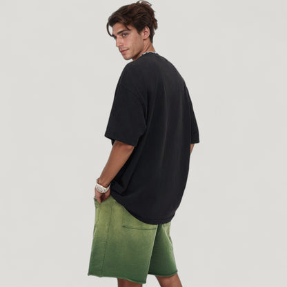 Anna-Kaci Active Men's Oversized Short Sleeve Crew Neck T-Shirt with Washed Vintage Look
