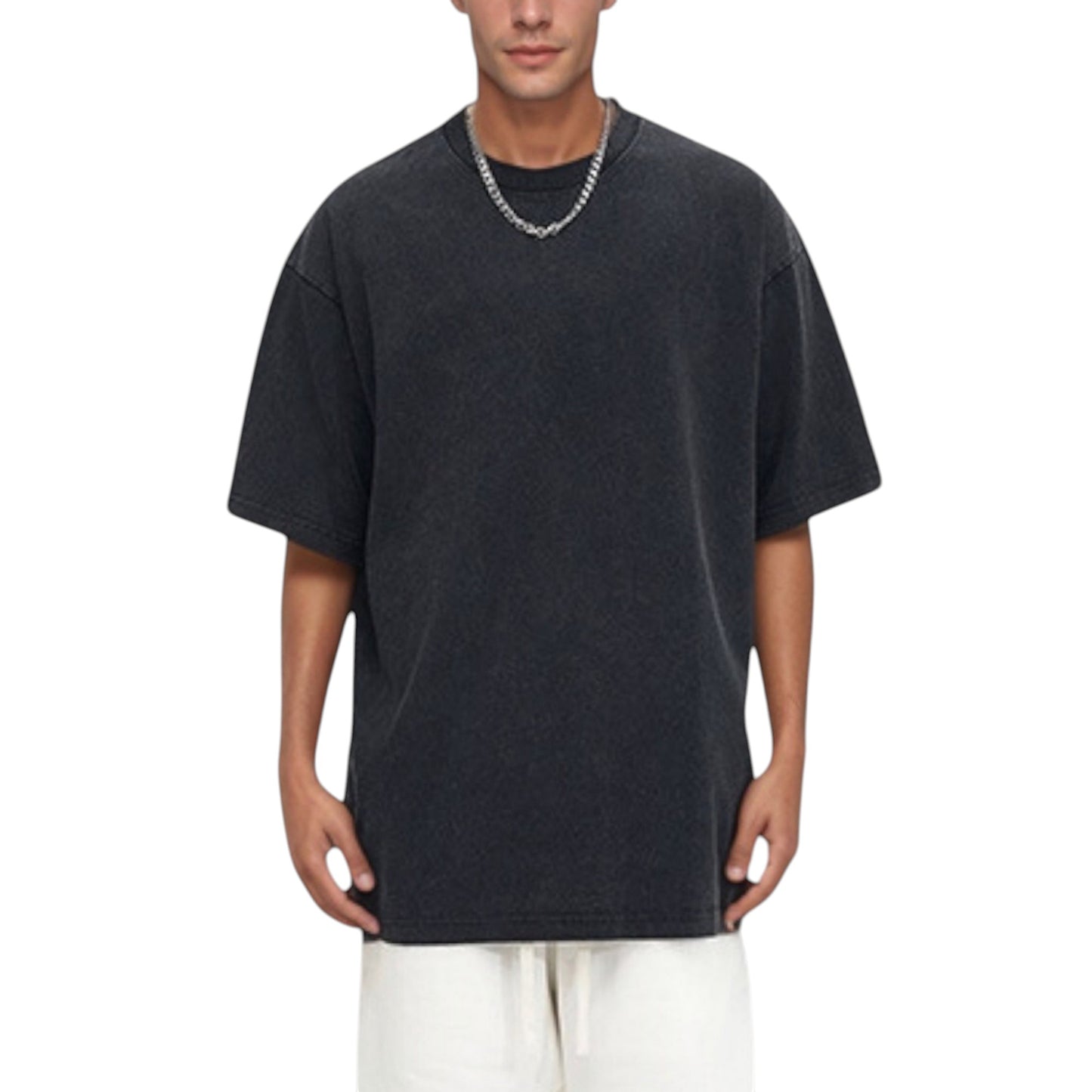 Anna-Kaci Active Men's Oversized Short Sleeve Crew Neck T-Shirt with Washed Vintage Look