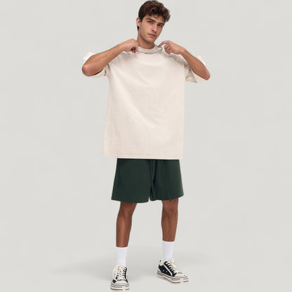 Anna-Kaci Active Men's Oversized Short Sleeve Crew Neck T-Shirt with Washed Vintage Look