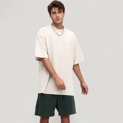 Anna-Kaci Active Men's Oversized Short Sleeve Crew Neck T-Shirt with Washed Vintage Look