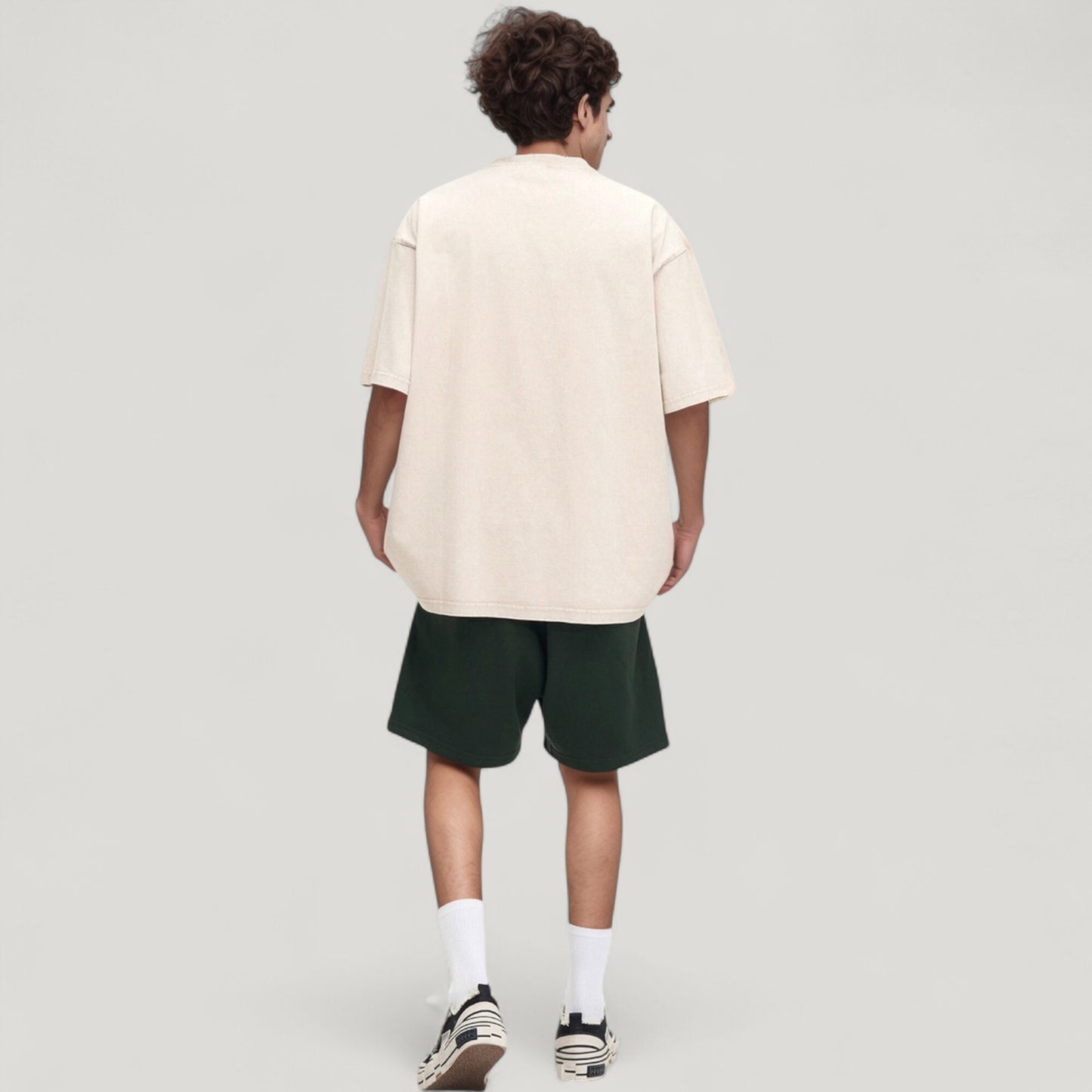 Anna-Kaci Active Men's Oversized Short Sleeve Crew Neck T-Shirt with Washed Vintage Look