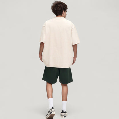 Anna-Kaci Active Men's Oversized Short Sleeve Crew Neck T-Shirt with Washed Vintage Look