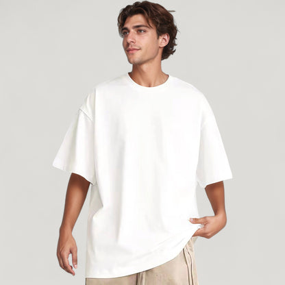 Anna-Kaci Active Men's Oversized Short Sleeve Crew Neck T-Shirt with Washed Vintage Look