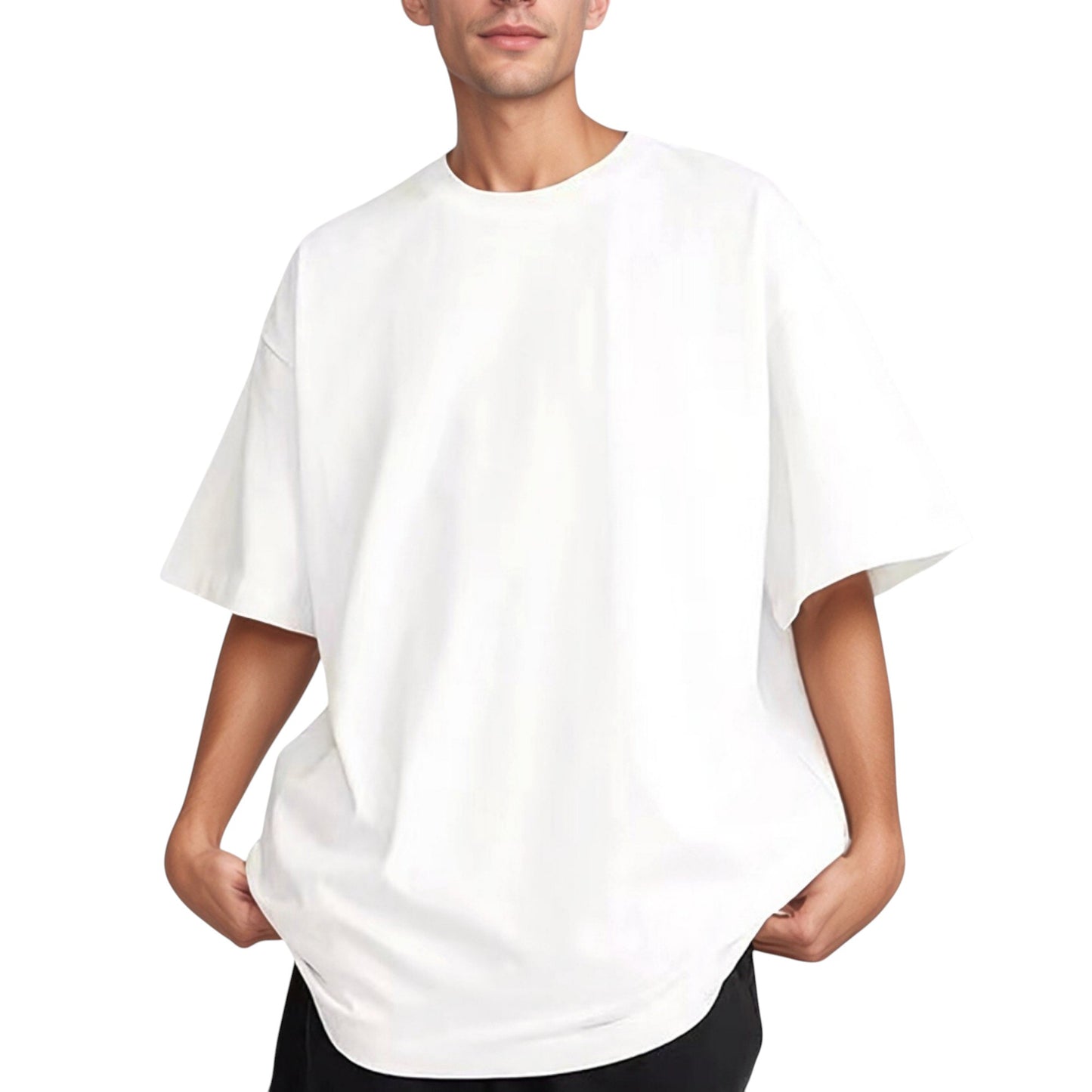Anna-Kaci Active Men's Oversized Short Sleeve Crew Neck T-Shirt with Washed Vintage Look