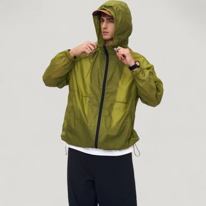 Anna-Kaci Active Men's Lightweight Hooded Zip-Up Windbreaker Jacket with Elastic Cuffs
