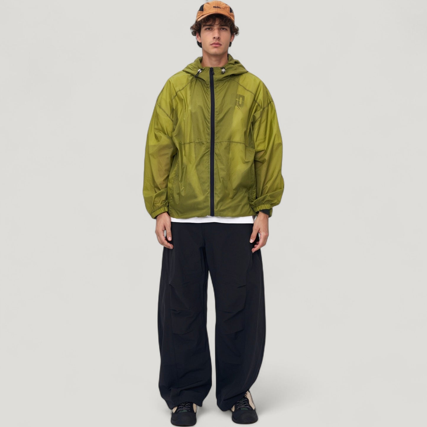 Anna-Kaci Active Men's Lightweight Hooded Zip-Up Windbreaker Jacket with Elastic Cuffs