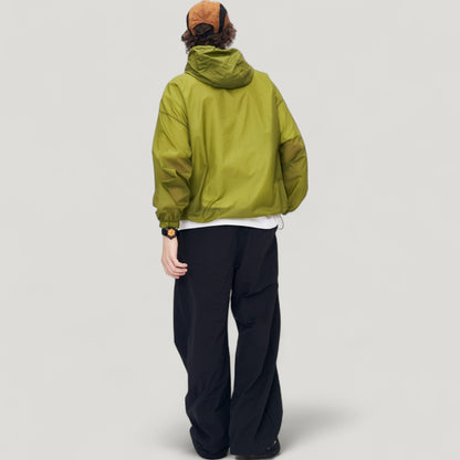 Anna-Kaci Active Men's Lightweight Hooded Zip-Up Windbreaker Jacket with Elastic Cuffs