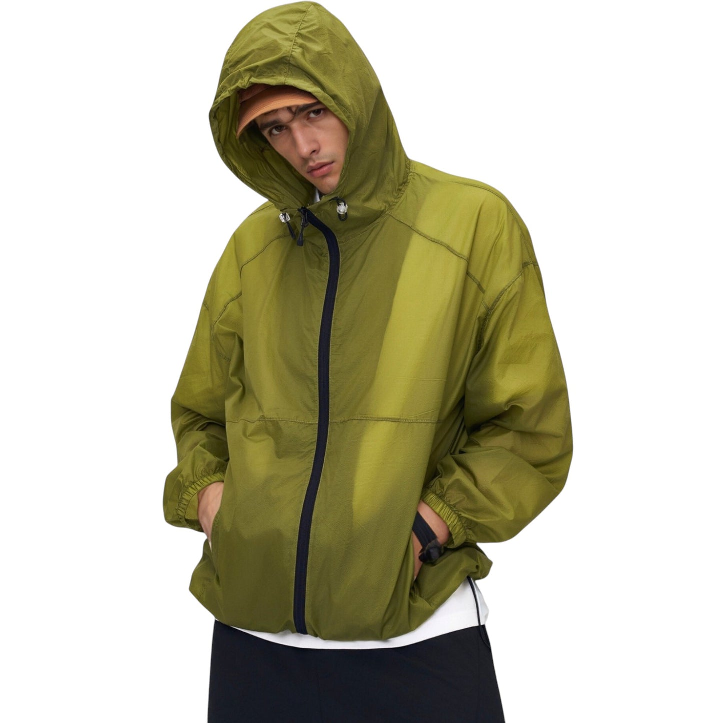 Anna-Kaci Active Men's Lightweight Hooded Zip-Up Windbreaker Jacket with Elastic Cuffs