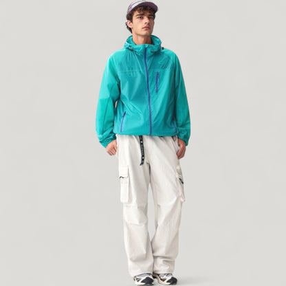 Anna-Kaci Active Men's Lightweight Hooded Zip-Up Windbreaker Jacket with Elastic Cuffs