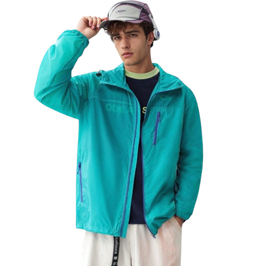 Anna-Kaci Active Men's Lightweight Hooded Zip-Up Windbreaker Jacket with Elastic Cuffs