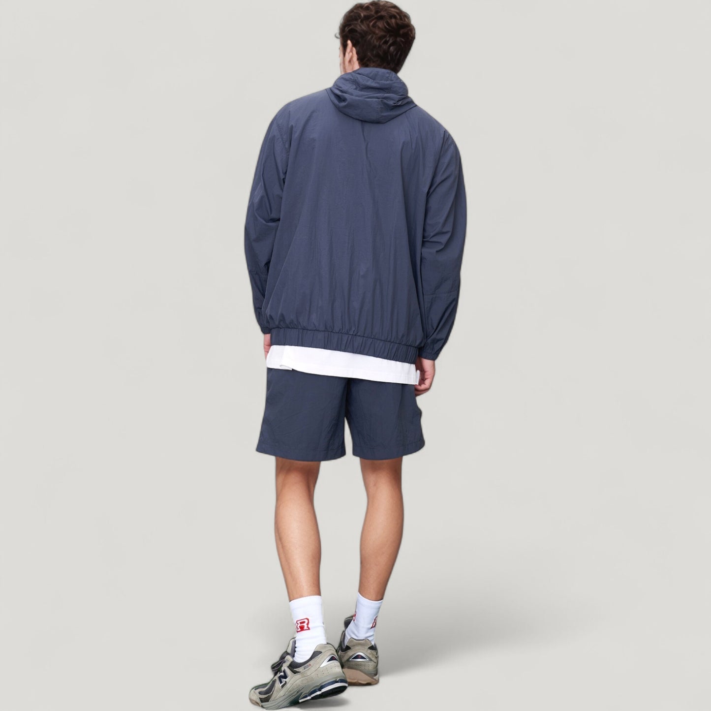 Anna-Kaci Active Men's Full Zip Hooded Jacket with Elastic Hem and Contrast Sleeve Stripes