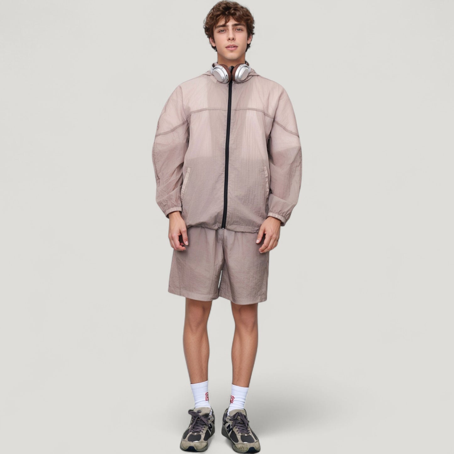 Anna-Kaci Active Men's Hooded Zip-Up Sun Protection Jacket with Lightweight Design and Relaxed Fit