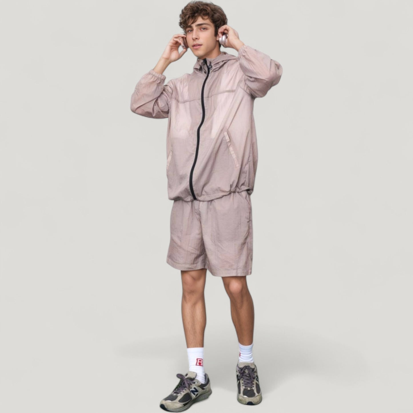 Anna-Kaci Active Men's Hooded Zip-Up Sun Protection Jacket with Lightweight Design and Relaxed Fit