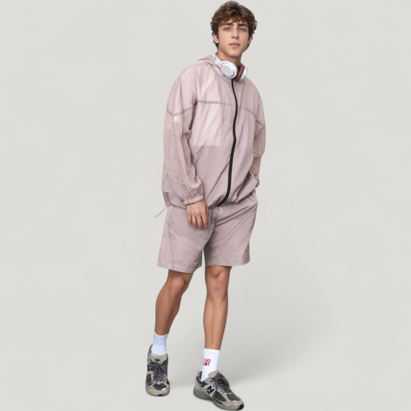 Anna-Kaci Active Men's Hooded Zip-Up Sun Protection Jacket with Lightweight Design and Relaxed Fit