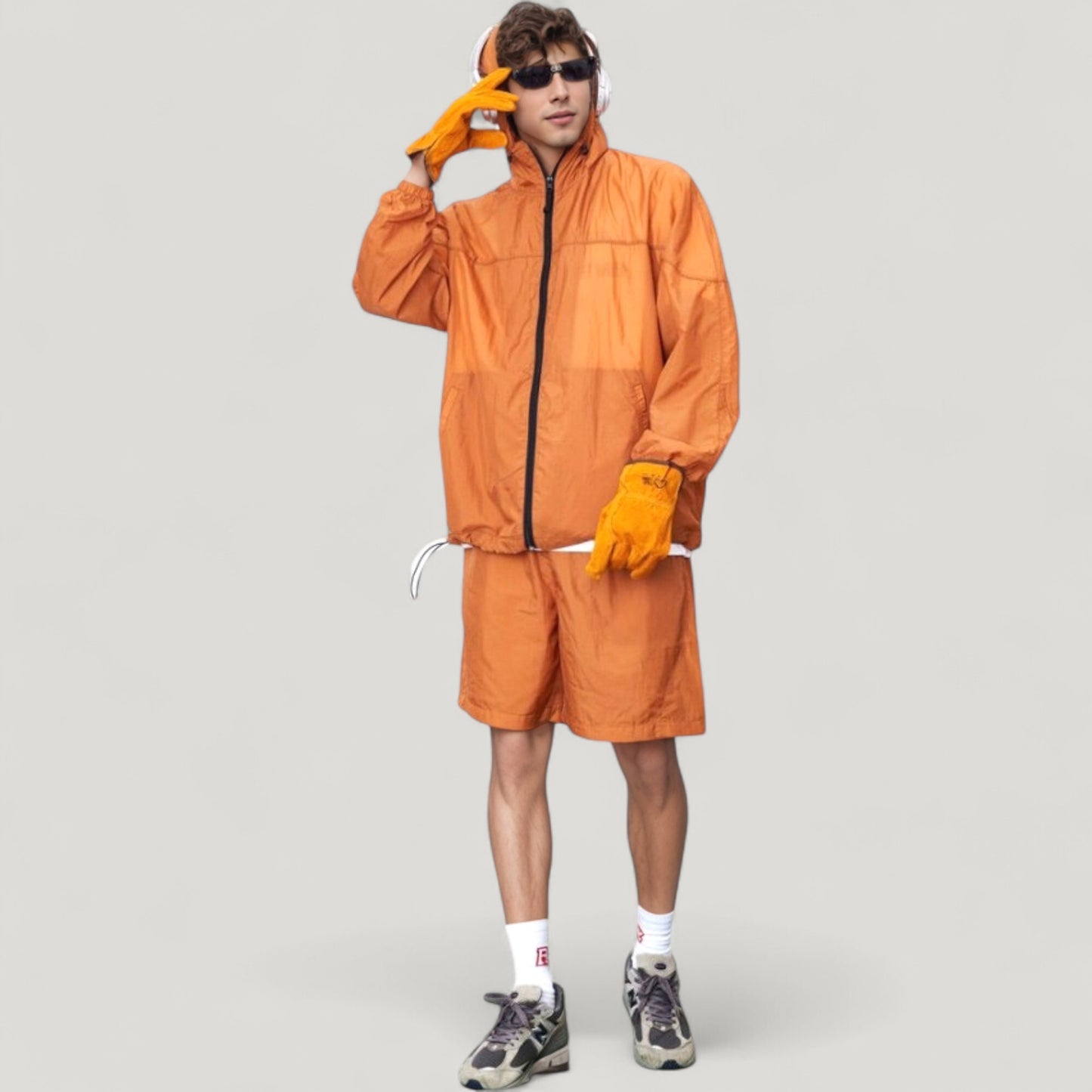 Anna-Kaci Active Men's Hooded Zip-Up Sun Protection Jacket with Lightweight Design and Relaxed Fit
