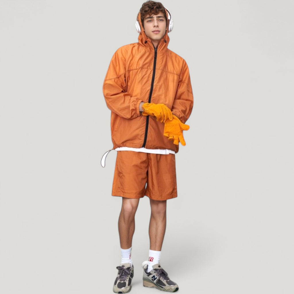 Anna-Kaci Active Men's Hooded Zip-Up Sun Protection Jacket with Lightweight Design and Relaxed Fit