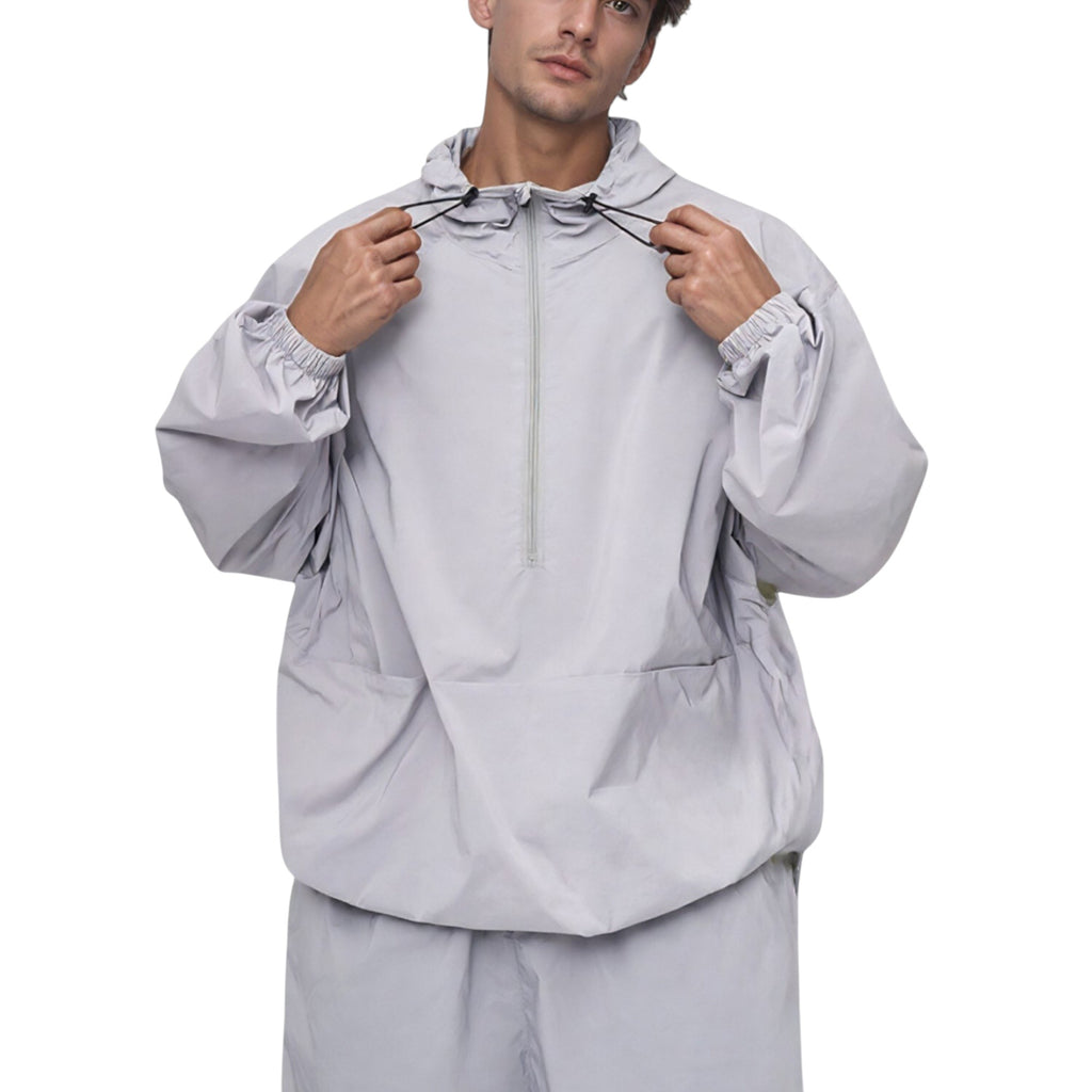 Anna-Kaci Active Men's Lightweight Hooded Sun Protection Pullover with Half Zip and Relaxed Fit