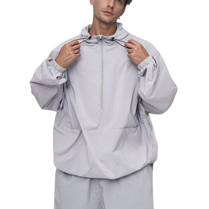 Anna-Kaci Active Men's Lightweight Hooded Sun Protection Pullover with Half Zip and Relaxed Fit