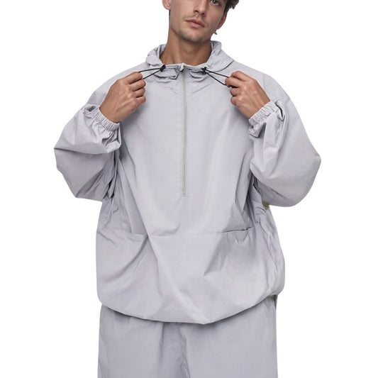 Anna-Kaci Active Men's Lightweight Hooded Sun Protection Pullover with Half Zip and Relaxed Fit