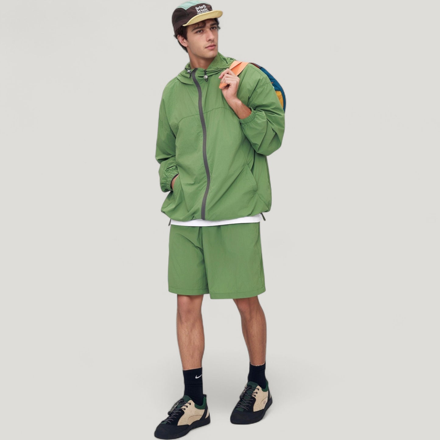 Anna-Kaci Active Men's Lightweight Full Zip Hooded Sun Protection Jacket with Adjustable Drawstring and Relaxed Fit