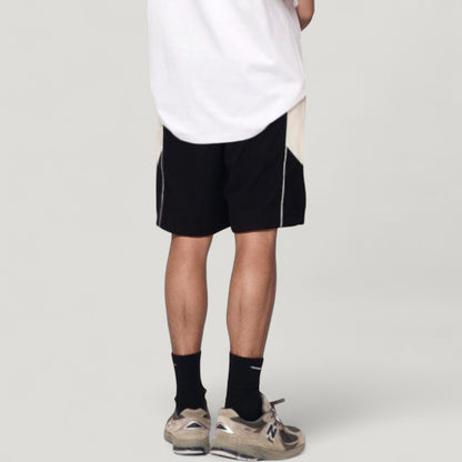 Anna-Kaci Active Men's Colorblock Drawstring Waist Relaxed Fit Casual Shorts with Side Pockets