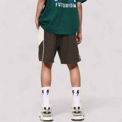 Anna-Kaci Active Men's Colorblock Drawstring Waist Relaxed Fit Casual Shorts with Side Pockets
