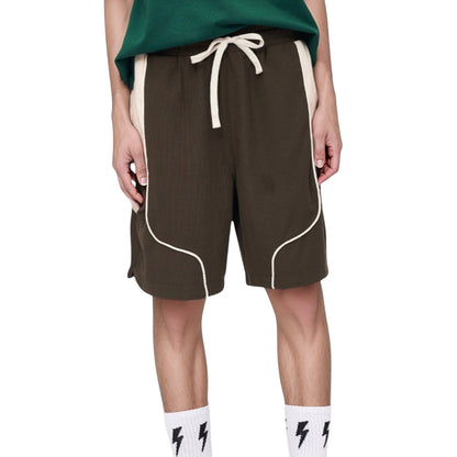 Anna-Kaci Active Men's Colorblock Drawstring Waist Relaxed Fit Casual Shorts with Side Pockets