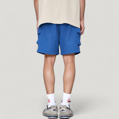 Anna-Kaci Active Men's Cargo Pocket Drawstring Shorts with Relaxed Fit and Elastic Waist