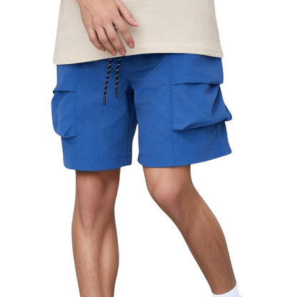 Anna-Kaci Active Men's Cargo Pocket Drawstring Shorts with Relaxed Fit and Elastic Waist